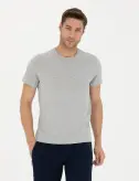 تی شرت پایه باریک ملانژ خاکستری روشن  (ارسال مستقیم از ترکیه و تحویل ۷ الی ۲۰ روز کاری)