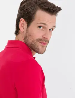 تی شرت پولو یقه اسلیم فیت قرمز مرسریز ارسال مستقیم از ترکیه و تحویل ۷ الی ۲۰ روز کاری)