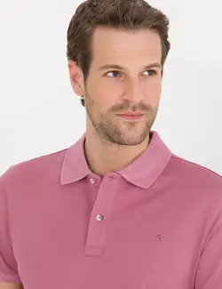 تی شرت پولو یقه اسلیم فیت صورتی مرسریز (ارسال مستقیم از ترکیه 7الی20روز کاری)