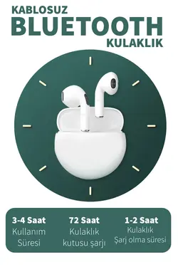 ایرپاد بلوتوث بی‌سیم Deilmi IPhone سازگار با اندروید V5.0 Pro 6 با جعبه پاوربانک حذف نویز