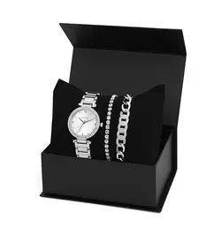 ست کادویی ست ساعت ترکیبی سنگ سفید Ps1094