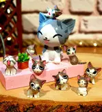 ست هدیه چراغ رومیزی گربه ناز و بچه گربه های خوش شانس به عنوان هدیه برای یک دوست