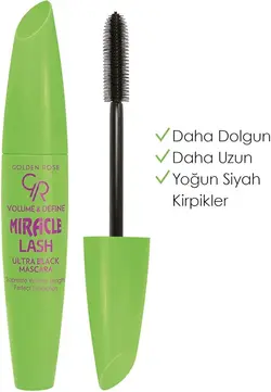 ریمل مژه و ابرو حجم دهنده گلدن رز و تعریف Miracle Lash Ultra Black