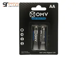 باتری قلمی Super Heavy Duty کارتی 2 عددی او ام وی OMV