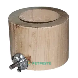 دانخوری چوبی گرد ظرف غذای پرنده