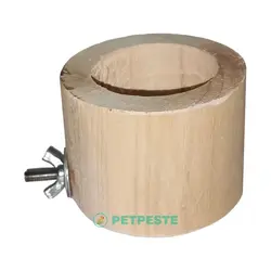 دانخوری چوبی گرد ظرف غذای پرنده