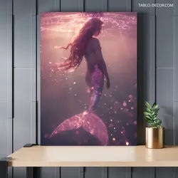 قیمت و خرید تابلو دکوراتیو فانتزی پری دریایی صورتی pink mermaid - تابلو دکور