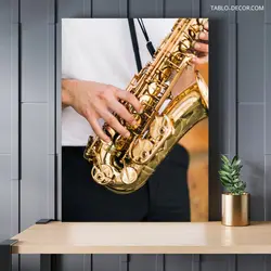 قیمت و خرید تابلو دکوراتیو مدرن ساکسیفون saxophone - تابلو دکور