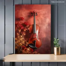 قیمت و خرید تابلو ویولن قهوه ای رنگ Brown violin - تابلو دکور