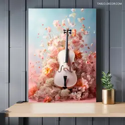 قیمت و خرید تابلو دکوراتیو مدرن ویولن صورتی Pink violin - تابلو دکور