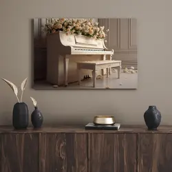 قیمت و خرید تابلو پیانو کرم رنگ Cream piano - تابلو دکور