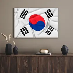 قیمت و خرید تابلو پرچم کره Korean flag - تابلو دکور