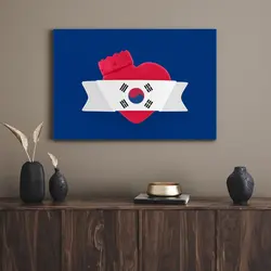 قیمت و خرید تابلو دکوراتیو پرچم کره Korean flag - تابلو دکور