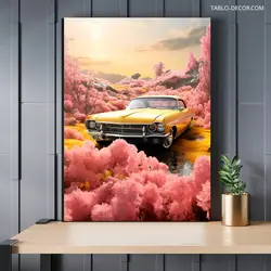 قیمت و خرید تابلو دکوراتیو مدرن ماشین زیبا و قدیمی Beautiful and old car - تابلو دکور