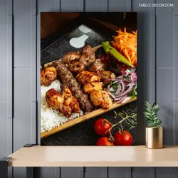 قیمت و خرید تابلو جوجه و کباب Chicken and kebab - تابلو دکور