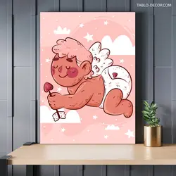 قیمت و خرید تابلو دکوراتیو مدرن کارتونی نوزاد baby cartoon - تابلو دکور