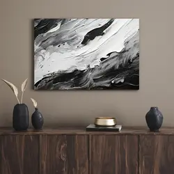 قیمت و خرید تابلو دکوراتیو مدرن هنری سیاه و سفید Black and white art - تابلو دکور