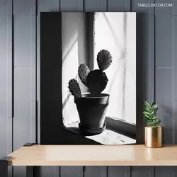 قیمت و خرید تابلو دکوراتیو مینیمال کاکتوس پشت پنجره Cactus behind the window - تابلو دکور