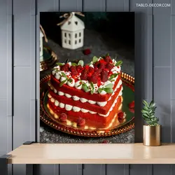 قیمت و خرید تابلو دکوراتیو کیک قلبی heart cake - تابلو دکور