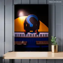 قیمت و خرید تابلو کارتونی پیانو زدن playing piano - تابلو دکور