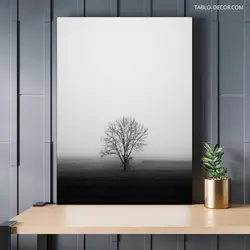 قیمت و خرید تابلو هنری تک درخت سیاه و سفید Black and white - تابلو دکور