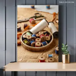 قیمت و خرید تابلو دکوراتیو نخ خیاطی sewing thread - تابلو دکور