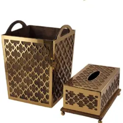 سطل و دستمال چوب و فلز