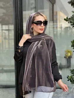 شال حریر شیشه ای لیزری طیفی بنفش روشن با مسی عدسی