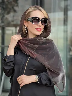 شال حریر شیشه ای لیزری طیفی جیگری روشن با مسی عدسی