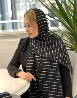 شال لمه مجلسی مشکی با پولک نقره ای