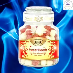 آبنبات آلبالویی وشیرنارگیل شیشه ای سندی sandy candy