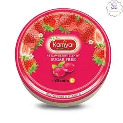 آبنبات رویال توت فرنگی بدون قند و رژیمی کامورKamvar