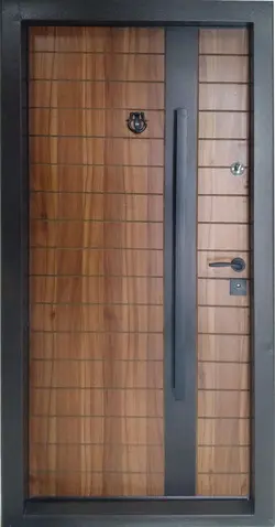 درب ضد سرقت لمینوکس ماهور با ست یراق بلند مشکی و قفل ایرانی (دو طرف متحرک)