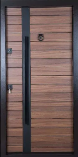 درب ضد سرقت لمینوکس ماهور با ست یراق بلند مشکی و قفل ایرانی (چهارچوب مشکی)