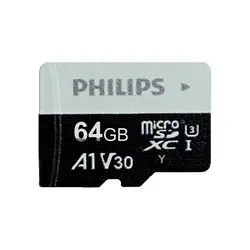 کارت حافظه microSD HC فیلیپس مدل A1-V30 کلاس 10 استاندارد UHS-I U3 سرعت 80MBps ظرفیت 64 گیگابایت