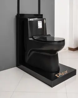توالت فرنگی زمینی Pier مدل 1208 مشکی بیده دار ساده