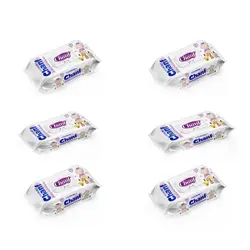 دستمال مرطوب کودک چانف مدل اقتصادی مجموعه 6 عددی