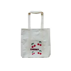 ساک دستی مدل جیب دار طرح گیلاس