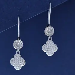 گوشواره نقره  آبکاری رادیوم کد 41