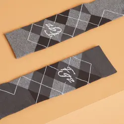 جوراب سوارکاری بزرگسال FOUGANZA - طرح گرافیکی طوسی/مشکی - بسته 5002