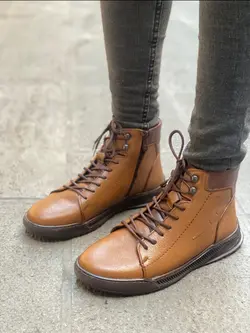 نیم بوت چرم مردانه کد 1501 - کفش دریک