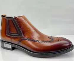 نیم بوت چرم مردانه کد 1506 - کفش دریک