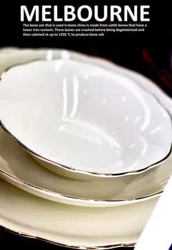 سرویس چینی ۶نفره الیزابت قالب ملبورن ساده لب طلا