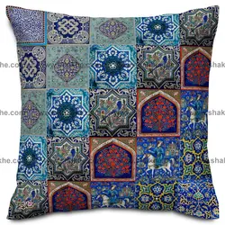 کوسن مخمل کاشی مرکب