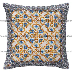 کوسن گل ابی طلایی