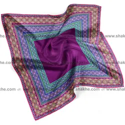 روسری بزرگ و کوچک طرح هندی بنفش