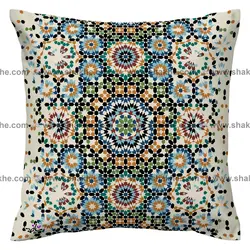 کوسن مخمل مراکش کرمی چند رنگ