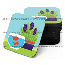 زیر لیوانی چوبی MDF نوروز ماهی و سنبل