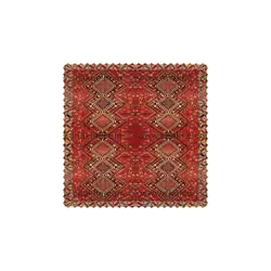 رومیزی مربع مخمل طرح جاجیم سرخ