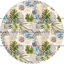 رومیزی مخمل گرد فانتزی برگ انجیری